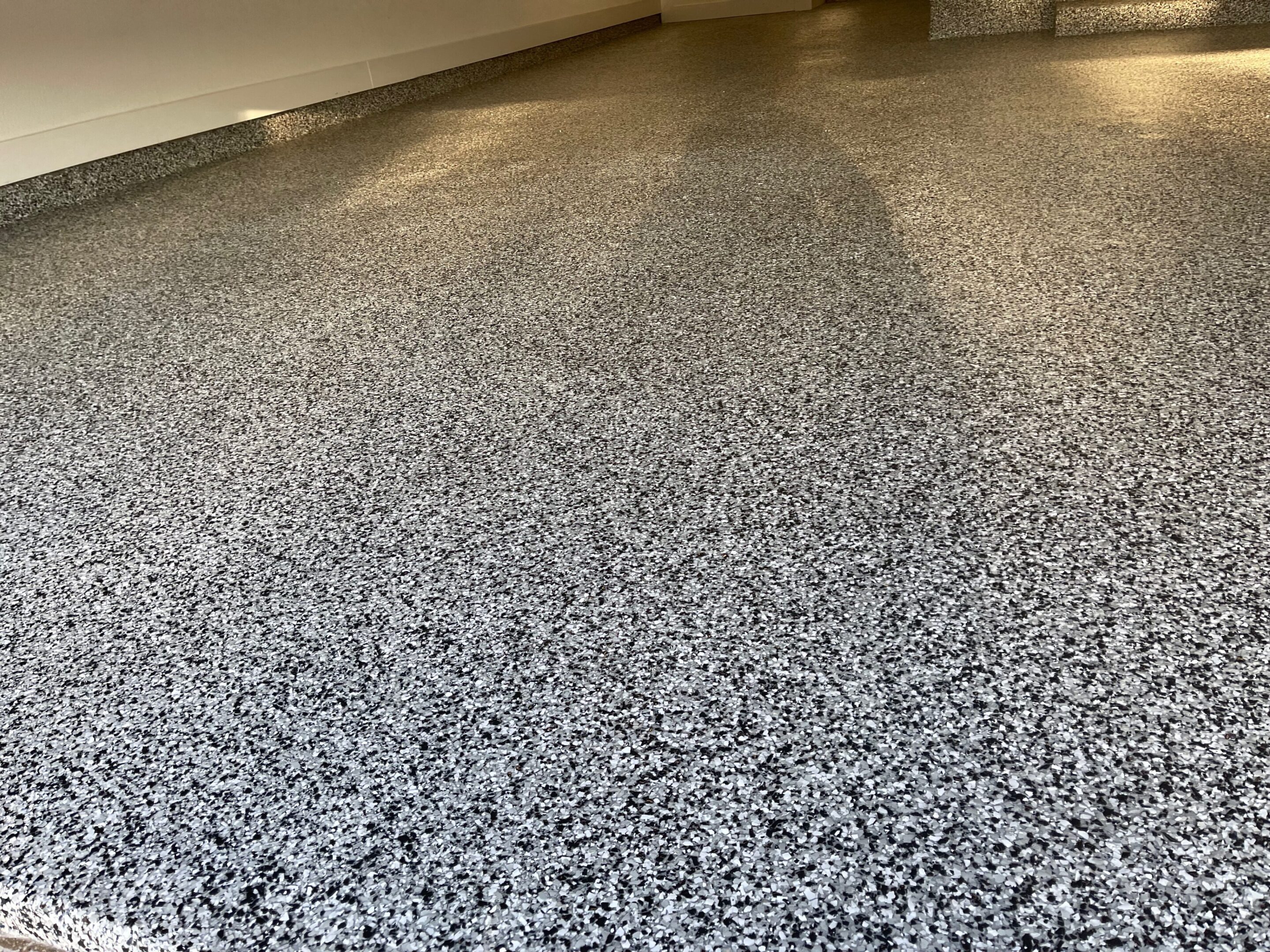 A floor with many small stones on it